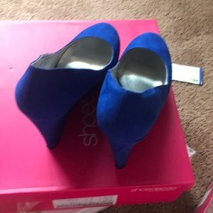 Royal Blue wedges, Size 10,Never used